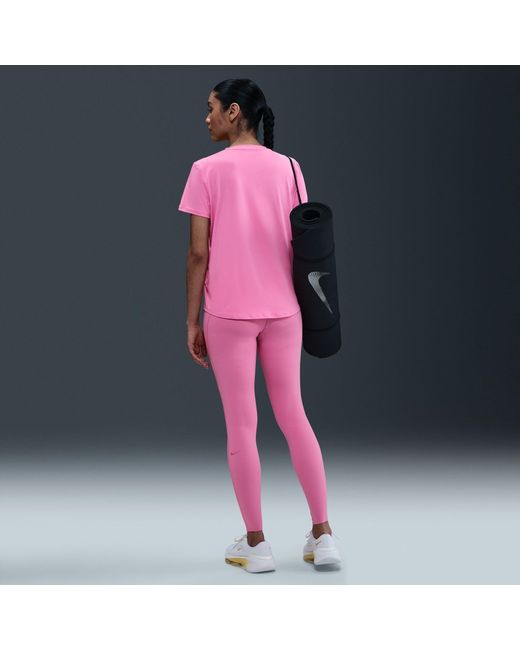 Nike Pink Dri-Fit One Standard Fit Short-Sleeve Top