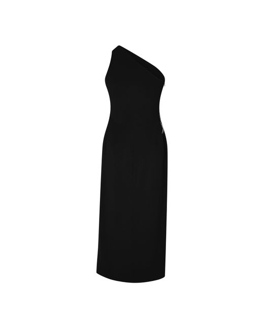 David Koma Black Feather Embroidered Maxi Dress