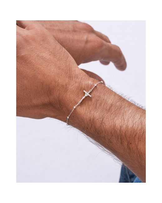 Common Lines Metallic Studded Cross Ball Bracelet