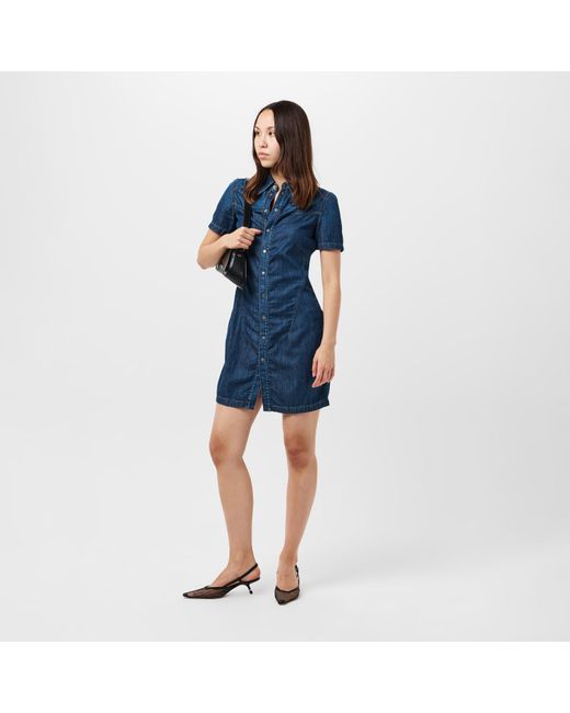 DIESEL Blue Short Sleeve Dress Shirt