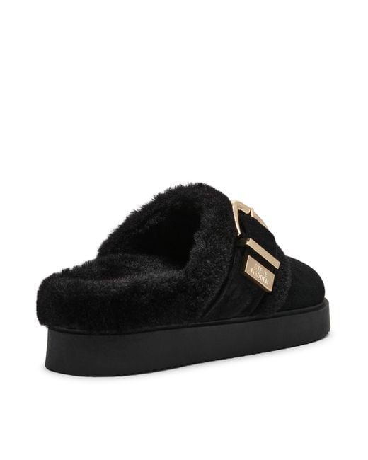 Steve Madden Black Cosy Up Flat Mule