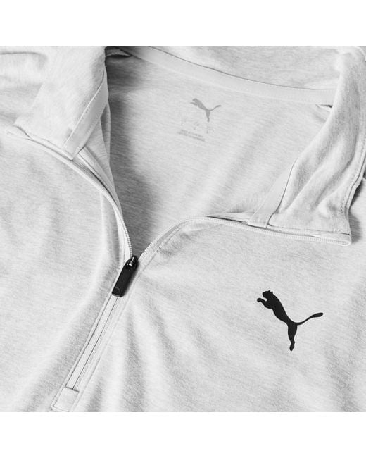 PUMA Gray Tad Qz Long Sleeve Performance Gym Top for men