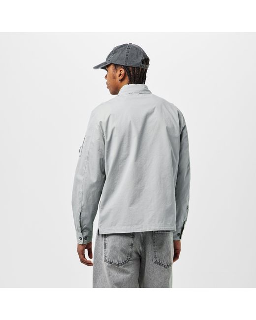 C P Company Gray Gabard Overshirt for men