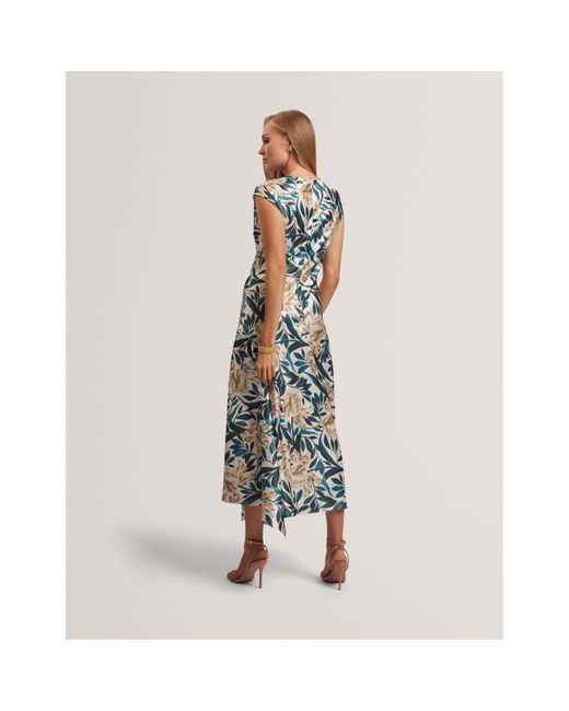 Ted Baker Blue Print Sleeveless Tea Dress