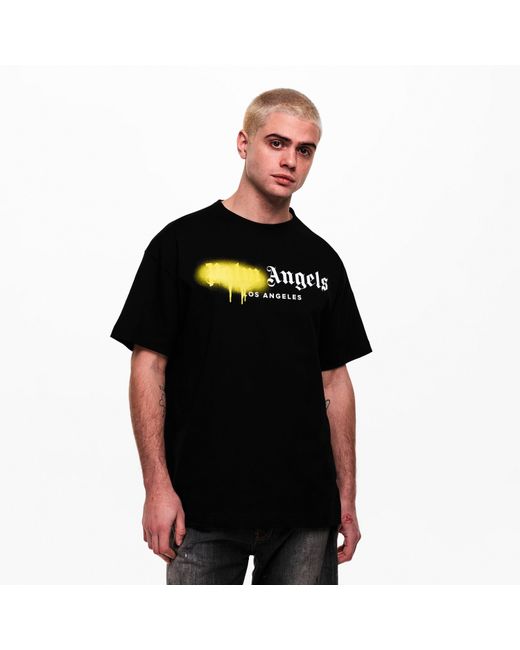 Palm Angels Black Spray T-Shirt for men