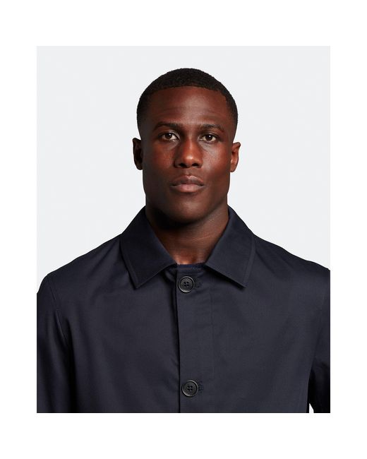 Lyle & Scott Blue Mid Length Car Coat for men