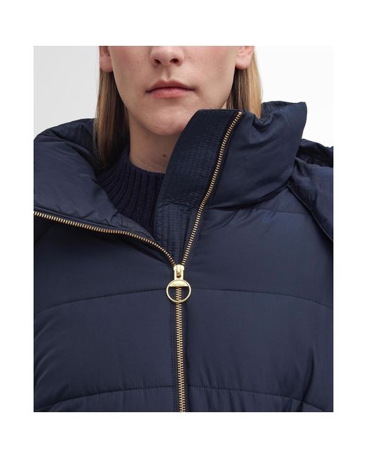 Barbour Blue Mannue Longline Quilted Jacket