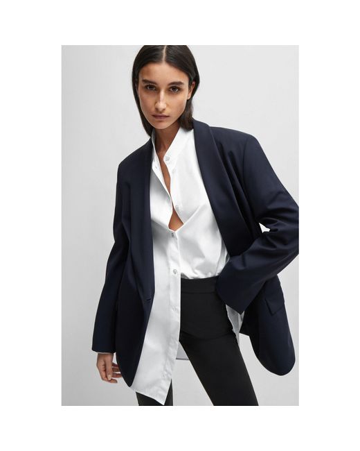 Boss White Boltera Long Sleeve Blouse