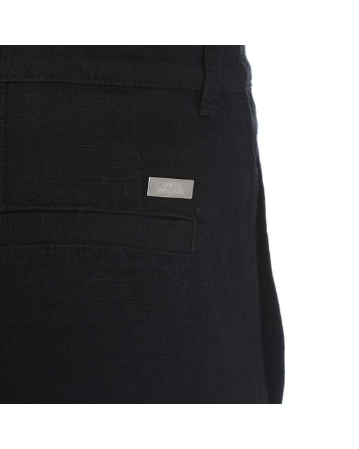 ARMANI EXCHANGE Black Linen Rayon Twill Shorts for men