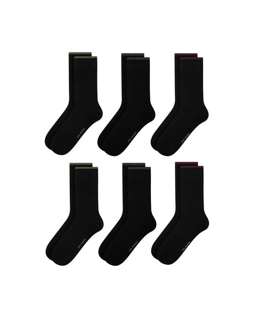 Ted Baker Black Formal Fine Knit Crew Socks for men