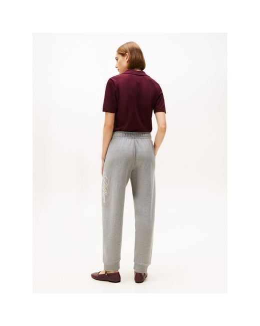 Tommy Hilfiger Gray Script Closed Cuff Soft Fleece Joggers