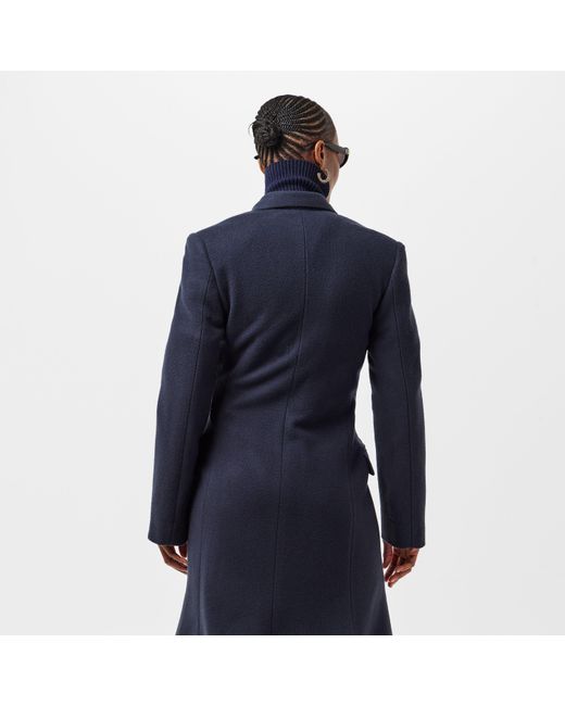 Balenciaga Blue Bal Godet Tailored Fit Overcoat