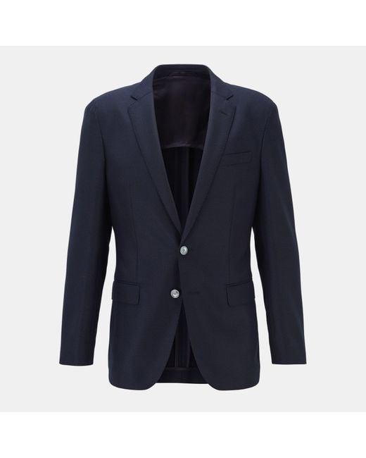 HUGO Blue Tailored Long Sleeve Zip Blazer for men