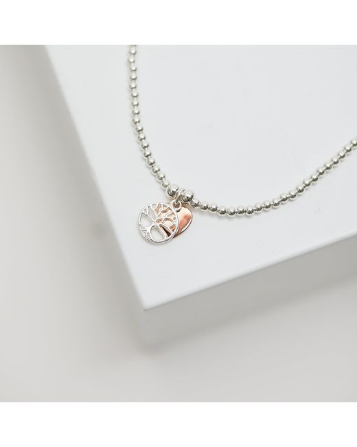 Simply Silver Metallic Sterling 925 Tree Of Love & Heart Bracelet