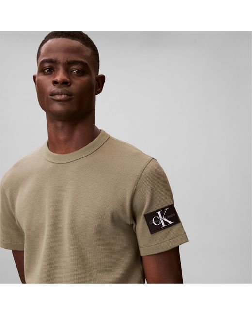 Calvin Klein Green Badge Waffle Tee for men