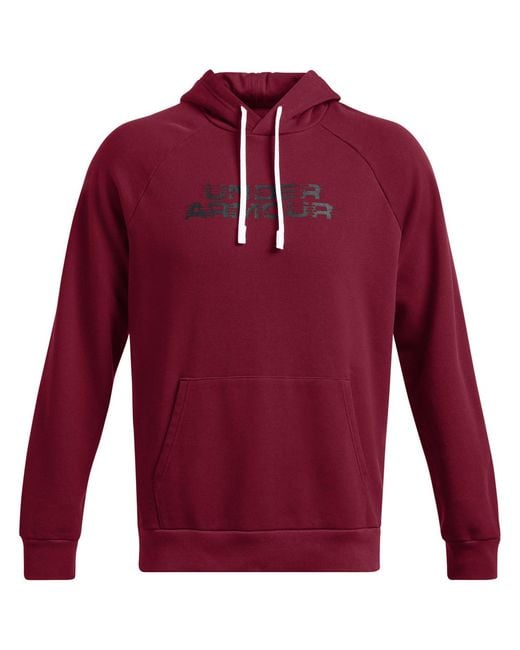 Under Armour Red Rival Fleece Hoodie for men