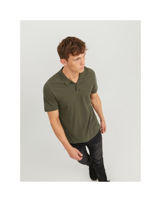 Jack & Jones Green Short Sleeve Polo Shirt for men
