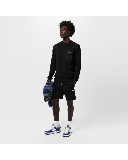 Mallet Black Jersey Fleece Jogger Shorts for men