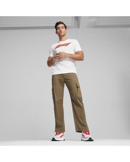 PUMA White Ess Logo Regular Fit T-Shirt for men