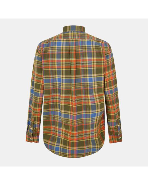 Polo Ralph Lauren Green Oxford Check Long Sleeve Shirt for men