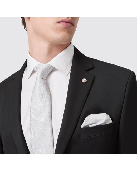 Twisted Tailor Black Ellroy Tailored Fit Jacket for men