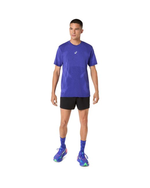 Asics Blue Road Seamless Ss Top Running for men