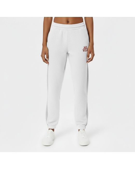 Jack Wills White Jw Contrast Logo Closed Hem Fleece Joggers