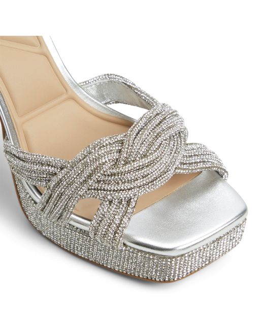 ALDO White Shimma Heeled Sandals
