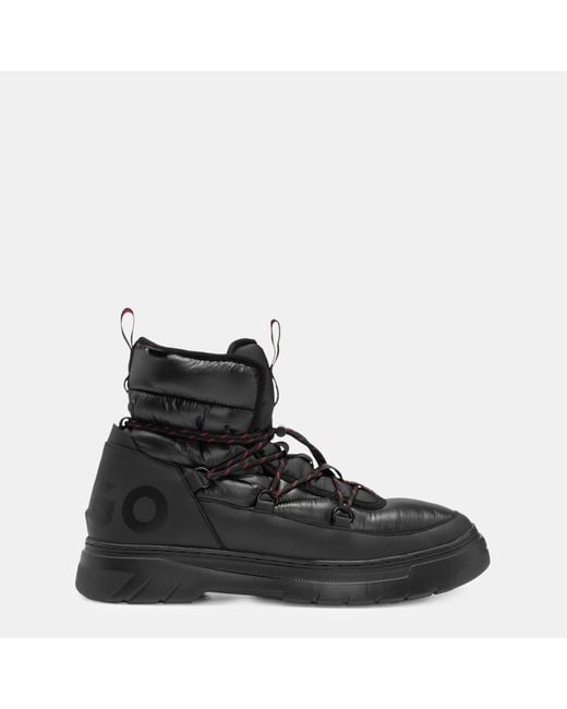HUGO Black Urian Halb Hlmx Flat Ankle Boots for men