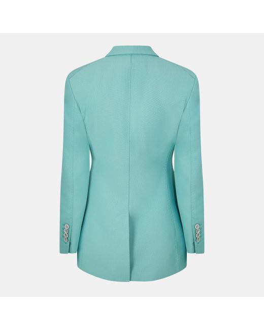 Tom Ford Blue Tailored Leather Jacket
