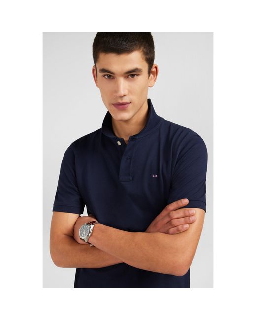 Eden Park Black Stretch Pima Cotton Polo for men