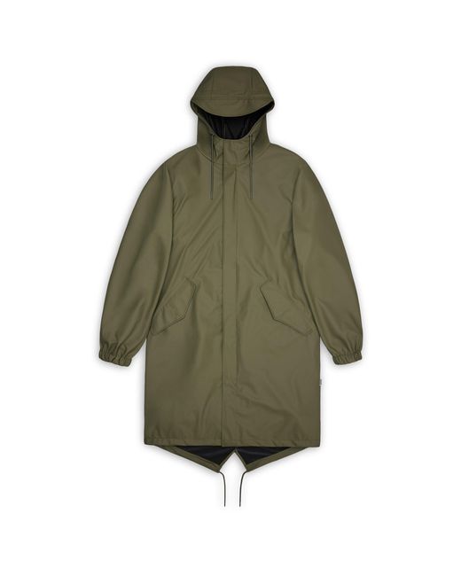 Rains Green Fishtail Waterproof Parka