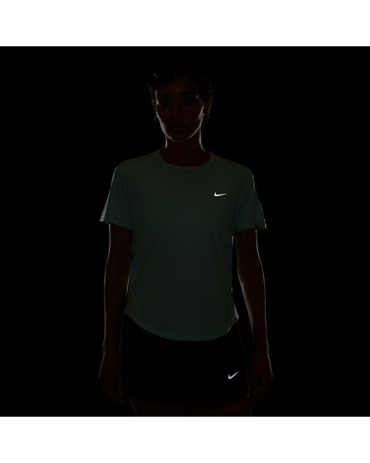 Nike Green Tempo Dri-Fit Short-Sleeve Running Top