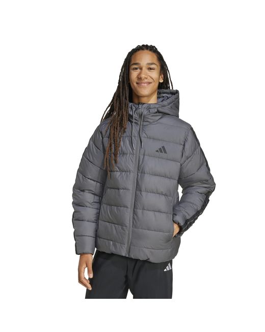 Adidas Gray Essentials Climawarm 3-Stripes Synthetic Down Jackets for men