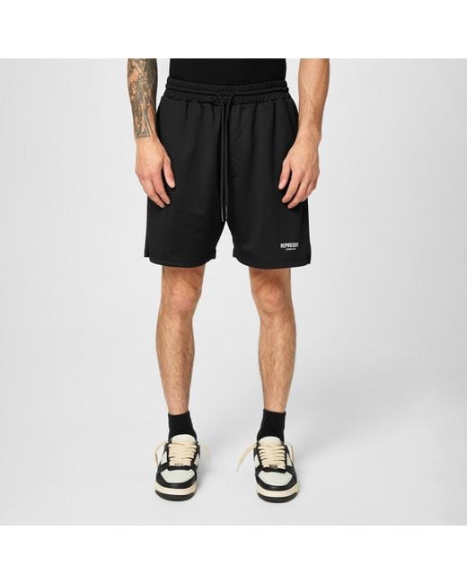 Represent Black Owners Club Mesh Breathable Woven Tracksuit Shorts for men