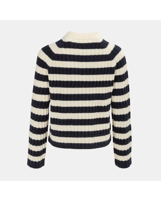 Miso Blue Stripe Jumper Open Hem