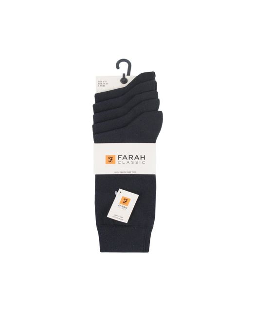 Farah Black Jaq Crew Socks for men