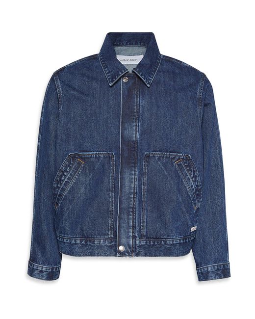 Calvin Klein Blue Button Front Tailored Fit Denim Jacket for men