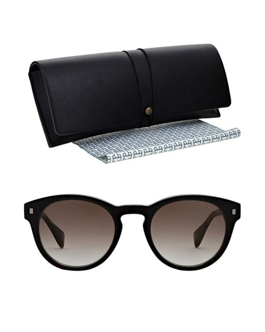 Ted Baker Brown Bak Dax Round Sunglasses for men