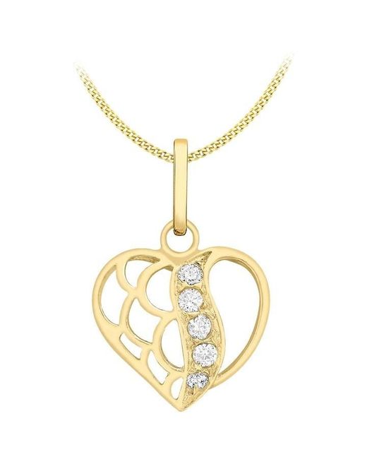 Be You Metallic 9ct Cz Open Heart Necklace