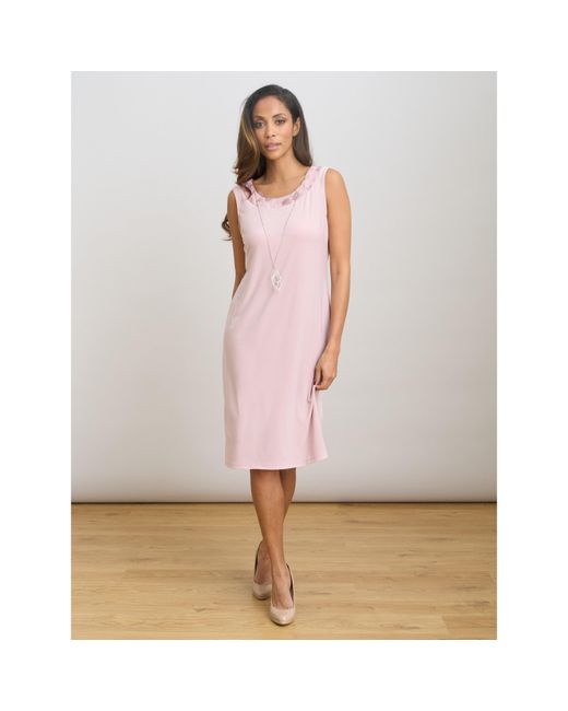 Gina Bacconi Pink Destiny Floral Applique Dress And Jacket