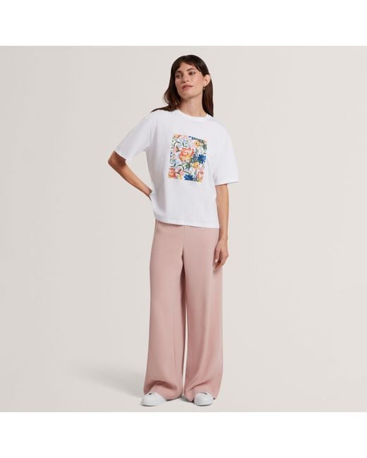 Ted Baker White Graphic Print Tee