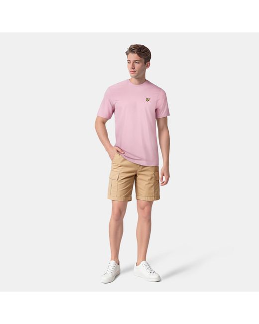 Lyle & Scott Pink Basic Logo T Shirt for men