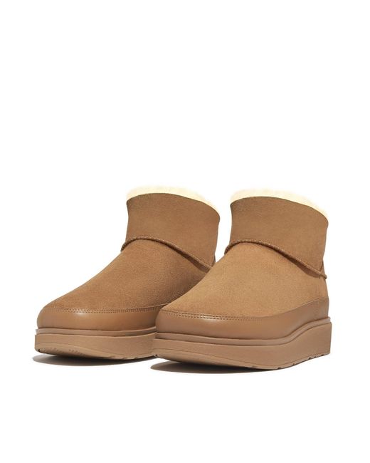 Fitflop Brown Gen-Ff Ultra-Mini Shearling Boots