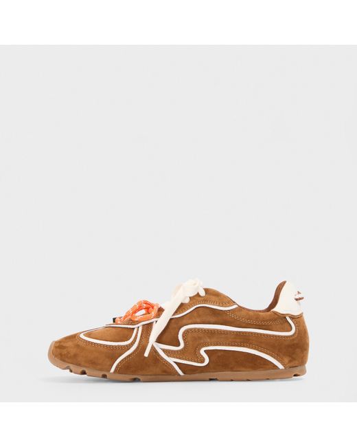 Naked Wolfe Brown Adored Low-Top Trainers