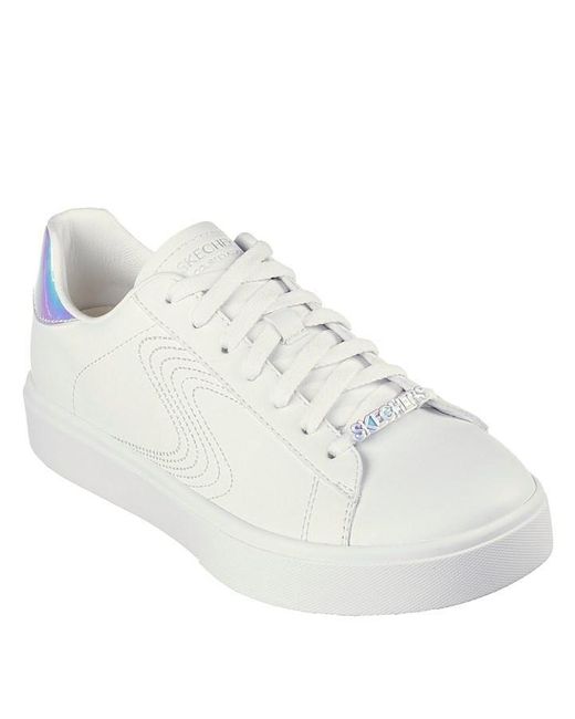 Skechers White Duraleather Qtr Iridescent Embroide Low-top Trainers