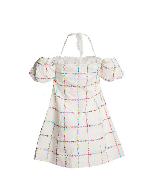 Collective The Label White Picnic Floral A-Line Mini-Dress