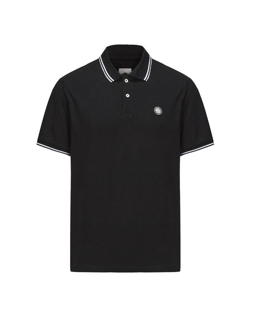 Pretty Green Black Barton Polo for men