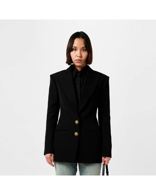 Balmain Black Single-Breasted-Tone Button Long Sleeve Blazer