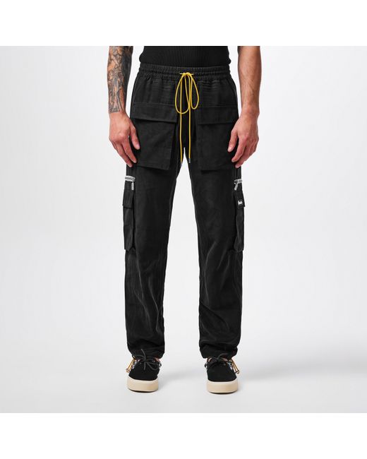 Rhude Black Cupro Cargo Pants for men